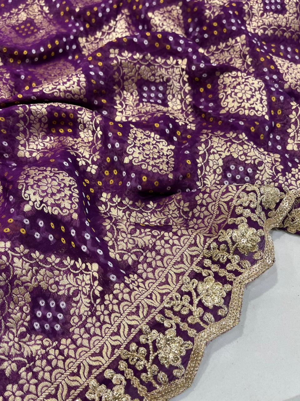 K.R KASAT - Purple Banarasi Fabric